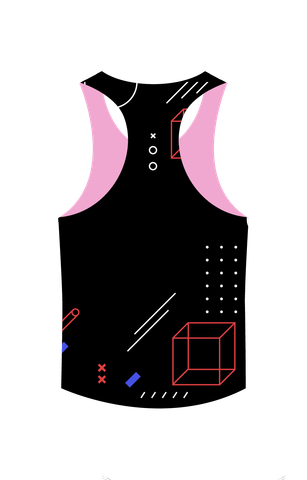  Áo Thun Singlet Chạy Bộ Nam TGCB 100% Polyester, Siêu Nhẹ, Thoáng Mát - Đen Họa Tiết 