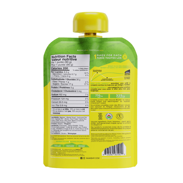  Trái Cây Xay Nhuyễn Naak 90gr - Apple & Maple Syrup (Táo Và Siro Lá Phong) 