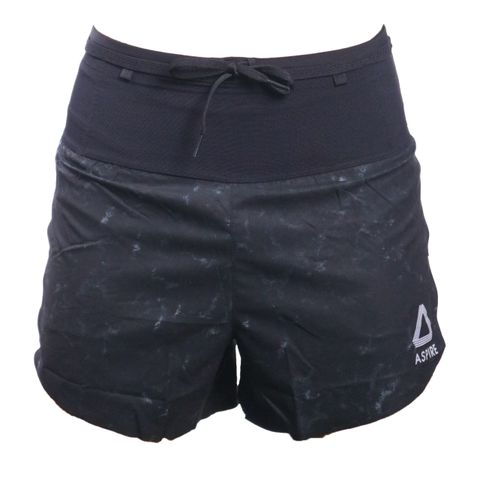  Quần Short Chạy Bộ Aspire APQ602 Đa Năng, Có Đai Belt - Đen Loang 