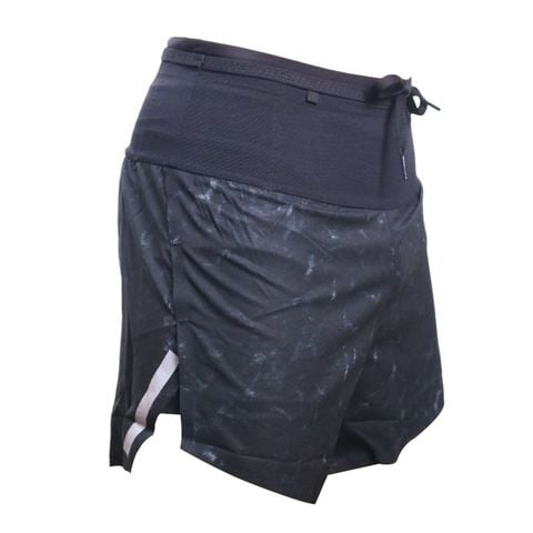  Quần Short Chạy Bộ Aspire APQ602 Đa Năng, Có Đai Belt - Đen Loang 