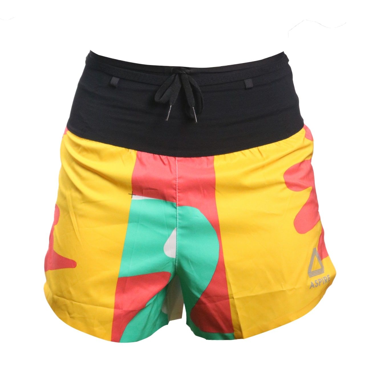 Quần Short Chạy Bộ Aspire APQ614 Đa Năng, Có Đai Belt - Cam Xanh Vàng