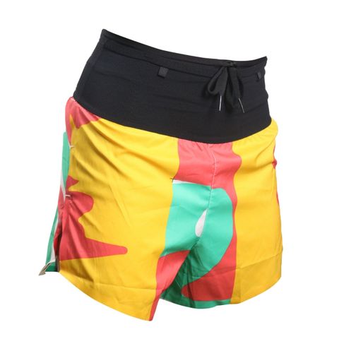  Quần Short Chạy Bộ Aspire APQ614 Đa Năng, Có Đai Belt - Cam Xanh Vàng 