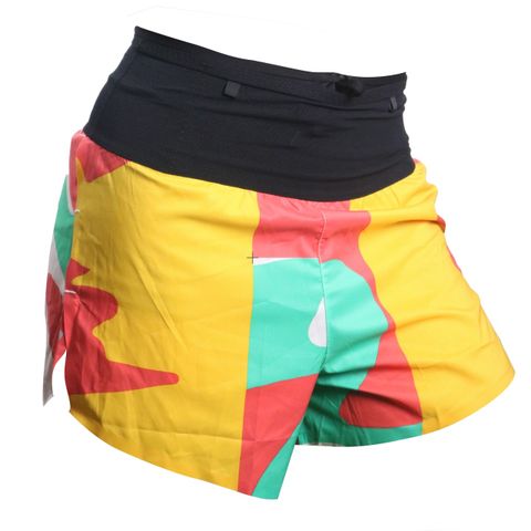  Quần Short Chạy Bộ Aspire APQ614 Đa Năng, Có Đai Belt - Cam Xanh Vàng 