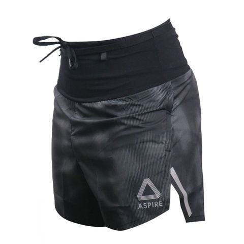  Quần Short Chạy Bộ Aspire APQ619 Đa Năng, Có Đai Belt  - Xám Loang 