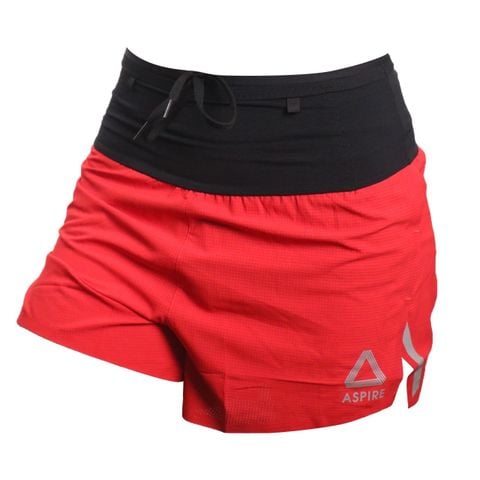  Quần Short Chạy Bộ Aspire APQ621 Đa Năng, Có Đai Belt  - Đỏ Đậm 