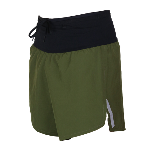  Quần Short Chạy Bộ Aspire APQ637 Đa Năng, Có Đai Belt - Xanh Rêu 