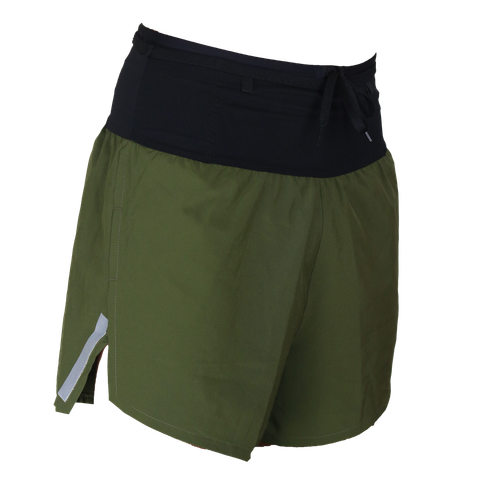  Quần Short Chạy Bộ Aspire APQ637 Đa Năng, Có Đai Belt - Xanh Rêu 