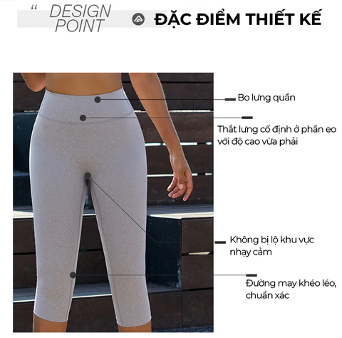  Quần Lửng Legging Nữ RunTiger 6003B Nâng Mông - Màu Xám 