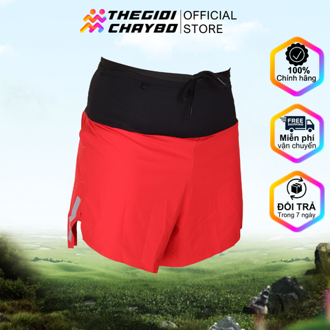  Quần Short Chạy Bộ Aspire APQ603 Đa Năng, Có Đai Belt - Đỏ 