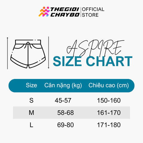  Quần Short Chạy Bộ Aspire APQ624 Đa Năng, Có Đai Belt  - Đen 