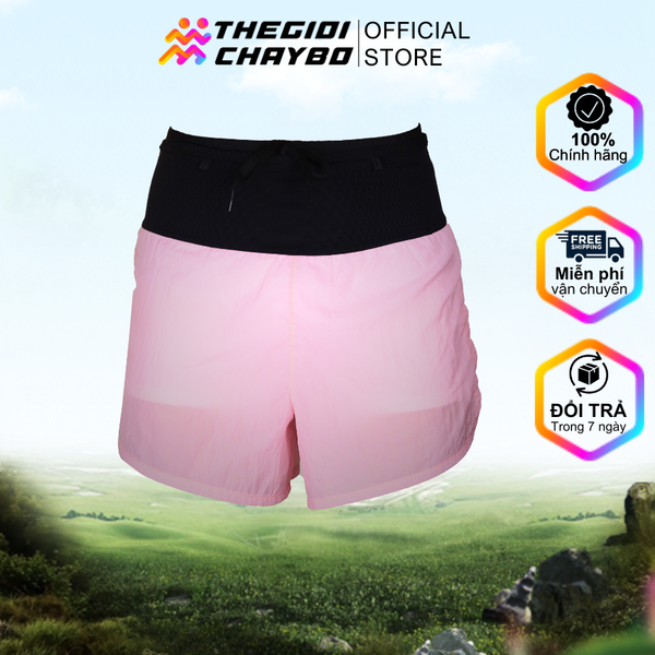 Quần Short Chạy Bộ Aspire APQ631 Đa Năng, Có Đai Belt  - Hồng Nhạt