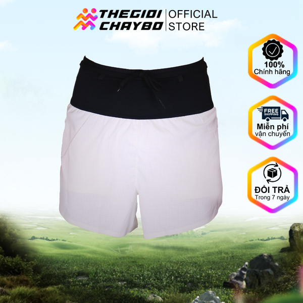  Quần Short Chạy Bộ Aspire APQ632 Đa Năng, Có Đai Belt  - Trắng 