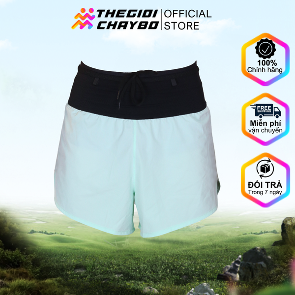 Quần Short Chạy Bộ Aspire APQ623 Đa Năng, Có Đai Belt - Ngọc Bích