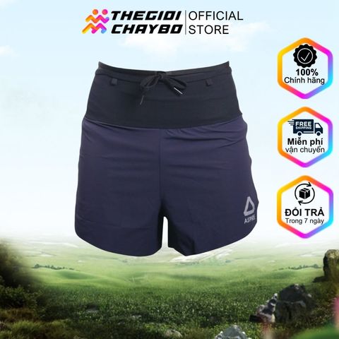  Quần Short Chạy Bộ Aspire APQ601 Đa Năng, Có Đai Belt - Navy 