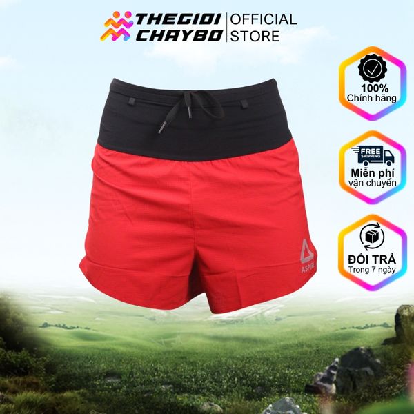  Quần Short Chạy Bộ Aspire APQ621 Đa Năng, Có Đai Belt  - Đỏ Đậm 
