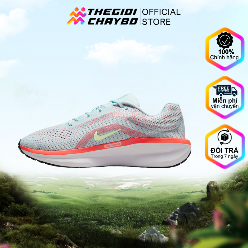 Giày Chạy Bộ Nam Nike Winflo 11 Glacier Blue/Bright Orange/Volt