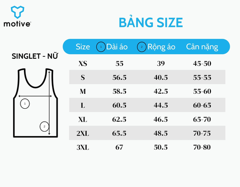  Áo Singlet Chạy Bộ Nữ Motive SLM104 Việt Nam 