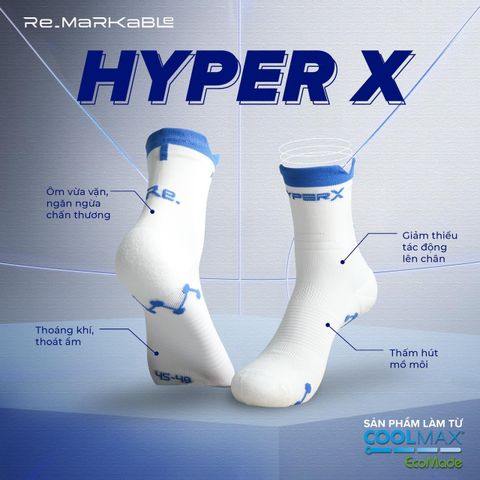  Tất Chạy Bộ Re.Socks Hyper X - Màu Đỏ 