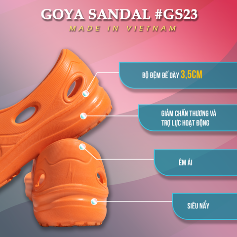  Dép Chạy Bộ Có Quai GOYA GS23 - Màu Cam 