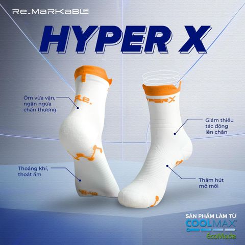  Tất Chạy Bộ Re.Socks Hyper X - Màu Xanh Dương 