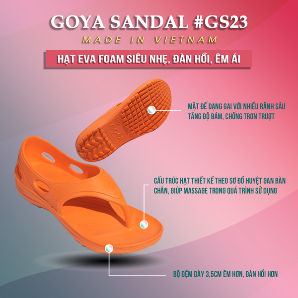  Dép Chạy Bộ Có Quai GOYA GS23 - Màu Cam 