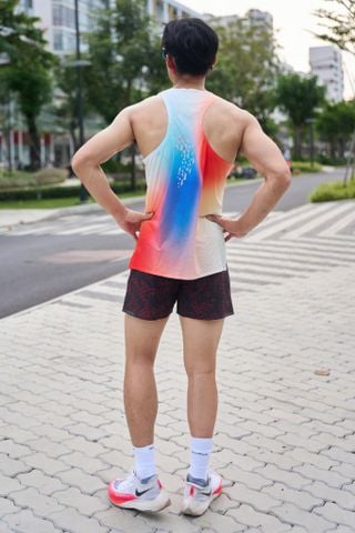  Áo Singlet Chạy Bộ Nam Motive Airwear - Cam Đỏ 