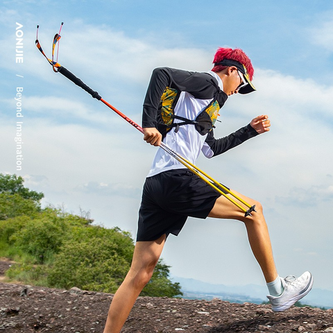  Gậy Chạy Trail Hợp Kim Nhôm Aonijie E4207 - Red Yellow 