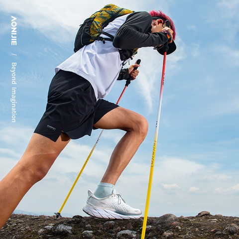  Gậy Chạy Trail Hợp Kim Nhôm Aonijie E4207 - Red Yellow 