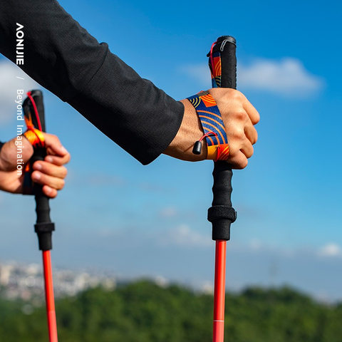  Gậy Chạy Trail Hợp Kim Nhôm Aonijie E4207 - Red Yellow 