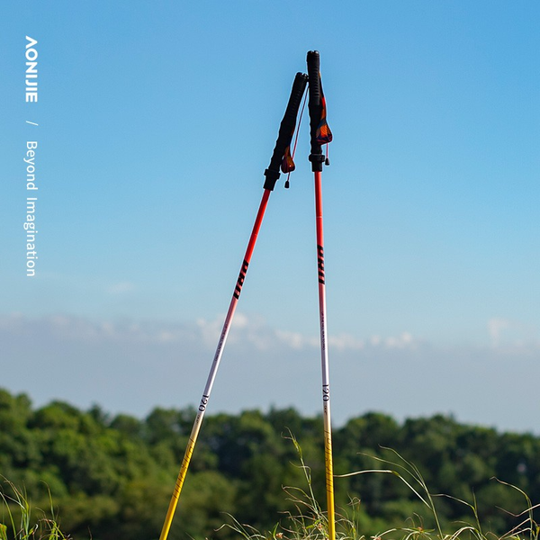  Gậy Chạy Trail Hợp Kim Nhôm Aonijie E4207 - Red Yellow 