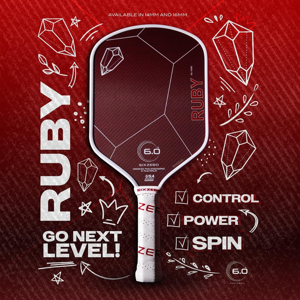  Vợt Pickleball Six Zero Ruby - White And Red 