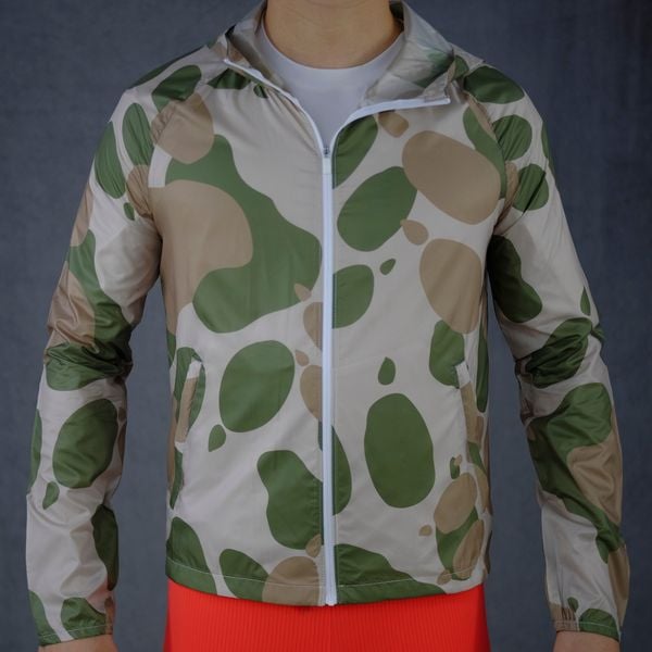  Áo Khoác Chạy Bộ Aspire Một Màu Có Nón APK106 - Xanh Xám 