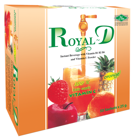 Bột Điện Giải Hòa Tan Royal-D Electrolyte Beverage Vitamin B1, B2, B6 Và Vitamin C - Vị Cam 