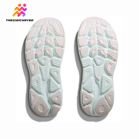  Giày Chạy Bộ Nữ Hoka Clifton 10 Wide - White/Cielo Blue 