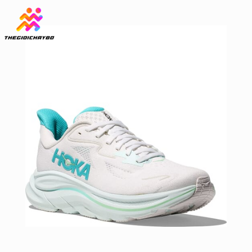  Giày Chạy Bộ Nữ Hoka Clifton 10 Wide - White/Cielo Blue 