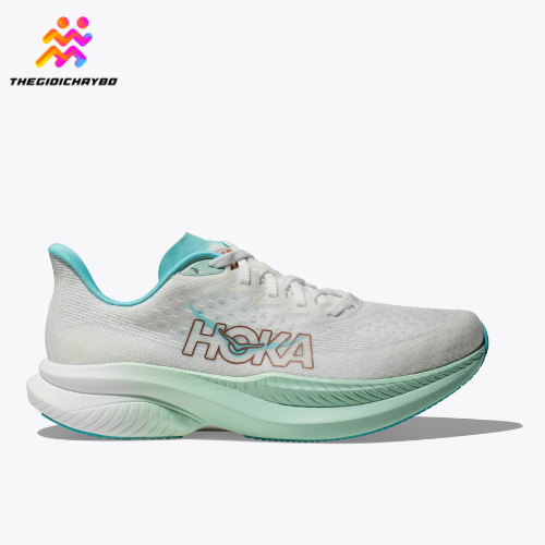  Giày Chạy Bộ Nữ Hoka Mach 6 - Frost / Rose Gold 