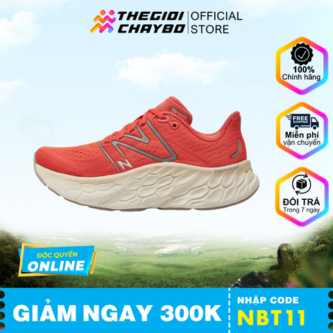  Giày Chạy Bộ Nữ New Balance WMORCJ4 Fresh Foam X More v4 - Gulf Red 