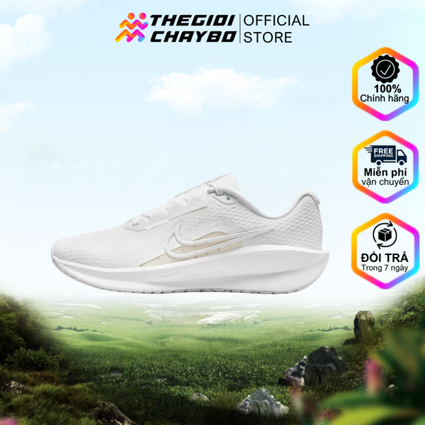  Giày Chạy Bộ Nữ Nike Downshifter 13 - White/Platinum Tint/White 