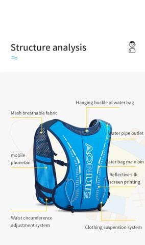  Vest Nước Chạy Bộ Aonijie C9105 5L Cho Trẻ Em - Xanh Dương 