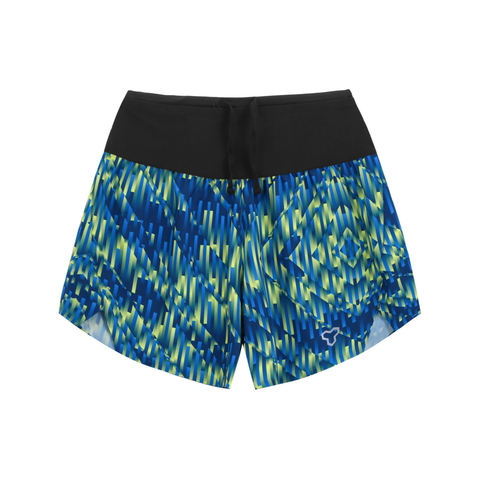  Quần Chạy Bộ Nam Motive SM201 Có Đai Belt - Màu Xanh Dương/Vàng Họa Tiết 