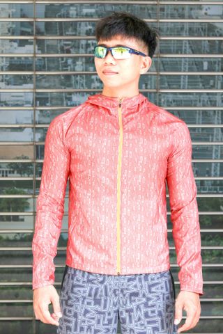  Áo Khoác Chạy Bộ Aspire Một Màu Có Nón APK101 - Đỏ 