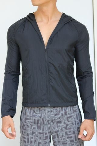  Áo Khoác Chạy Bộ Aspire Một Màu Có Nón APK109 - Đen 