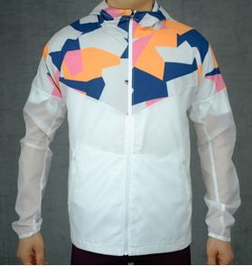  Áo Khoác Chạy Bộ Aspire Phối Màu APK203 - Trắng Xanh Cam 