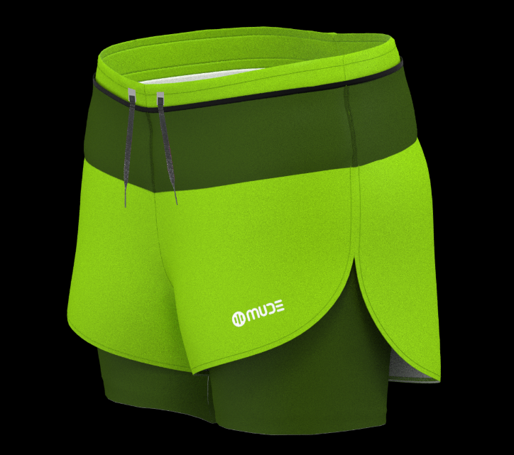 Quần Shorts Chạy Bộ Nữ MUDE 360 Green