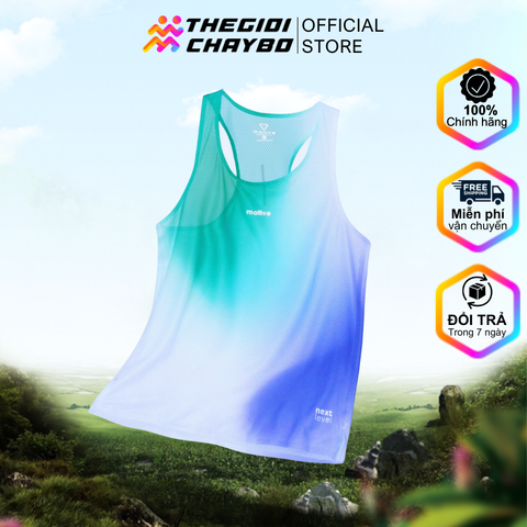  Áo Singlet Chạy Bộ Nữ Motive Airwear - Xanh Tím 