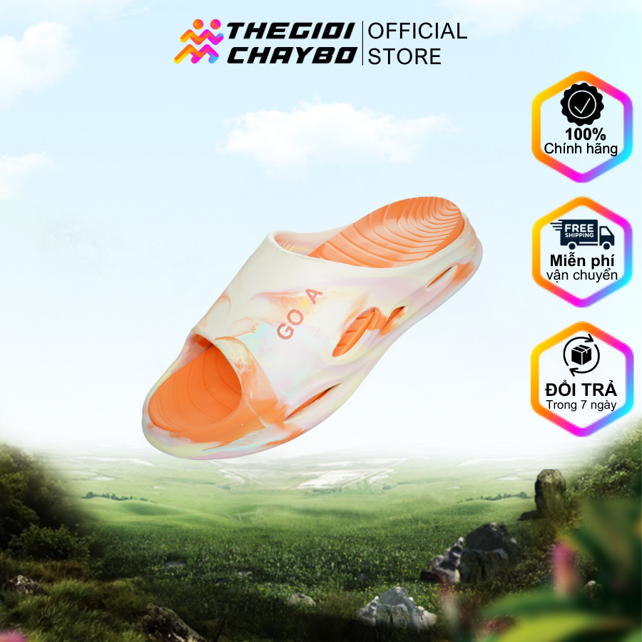  Dép Thể Thao Goya Relax Stride - Màu Trắng Loang Cam 