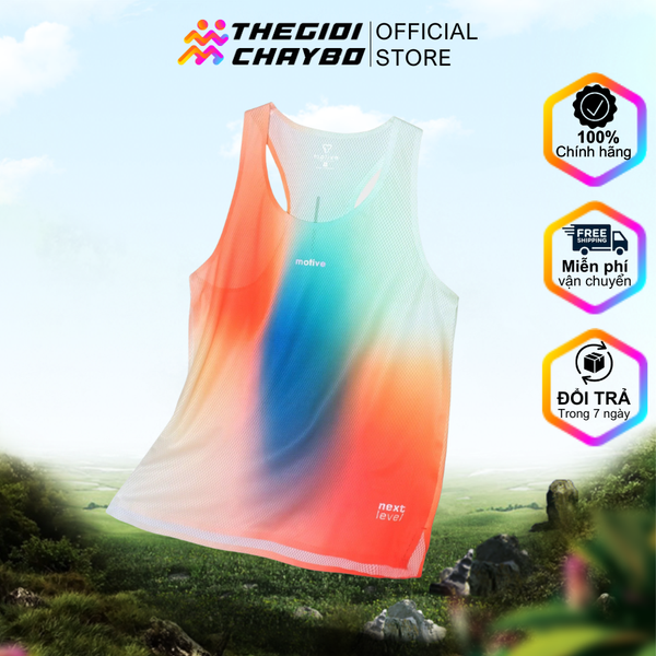  Áo Singlet Chạy Bộ Nam Motive Airwear - Cam Đỏ 