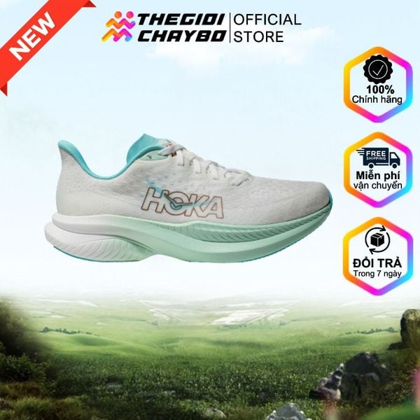  Giày Chạy Bộ Nữ Hoka Mach 6 - Frost / Rose Gold 