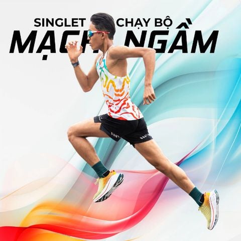  Áo Chạy Bộ Singlet Unisex Gymwolf Mạch Ngầm - Màu Đen 