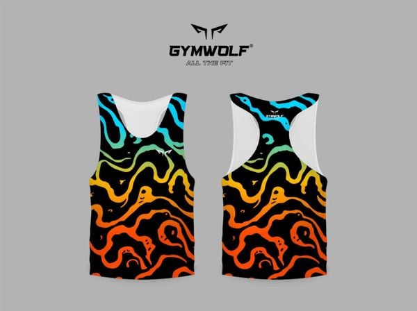  Áo Chạy Bộ Singlet Unisex Gymwolf Mạch Ngầm - Màu Đen 